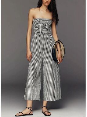 Bishop + Young Elva Strapless Gingham Jumpsuit